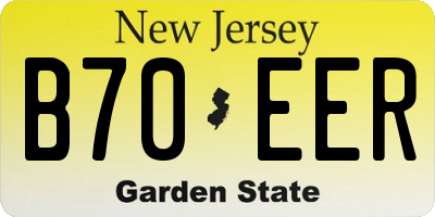 NJ license plate B70EER