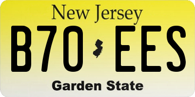 NJ license plate B70EES