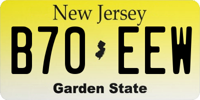 NJ license plate B70EEW