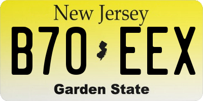 NJ license plate B70EEX