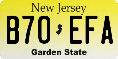 NJ license plate B70EFA