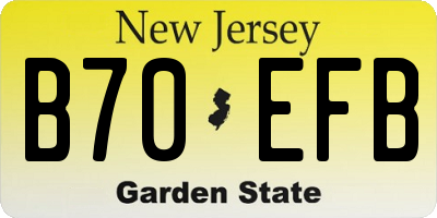 NJ license plate B70EFB