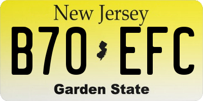 NJ license plate B70EFC