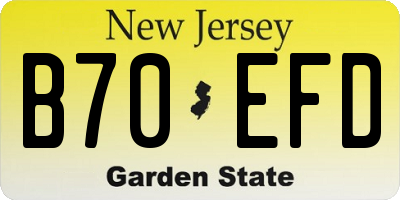 NJ license plate B70EFD