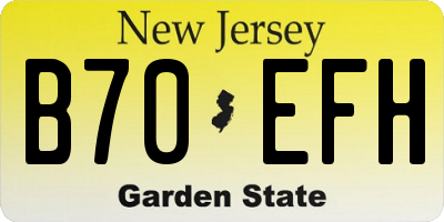 NJ license plate B70EFH