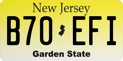 NJ license plate B70EFI