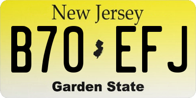 NJ license plate B70EFJ