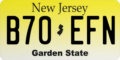 NJ license plate B70EFN