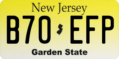 NJ license plate B70EFP