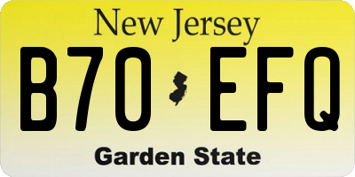 NJ license plate B70EFQ