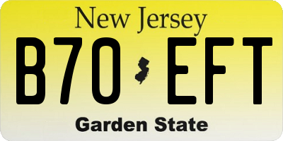 NJ license plate B70EFT