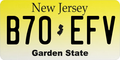 NJ license plate B70EFV