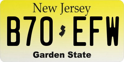 NJ license plate B70EFW