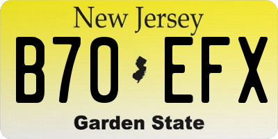 NJ license plate B70EFX