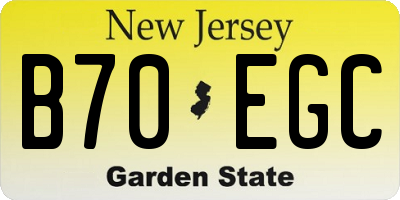 NJ license plate B70EGC