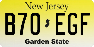 NJ license plate B70EGF