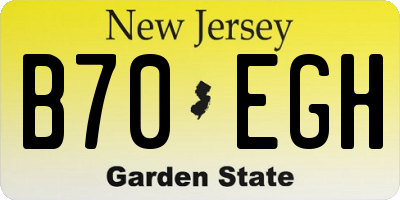 NJ license plate B70EGH