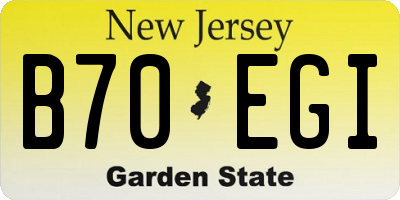NJ license plate B70EGI