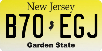 NJ license plate B70EGJ