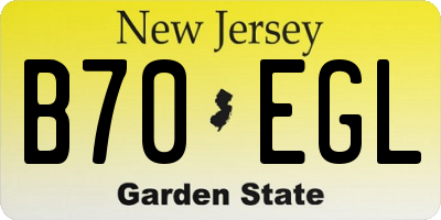 NJ license plate B70EGL