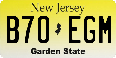 NJ license plate B70EGM