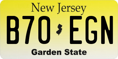 NJ license plate B70EGN