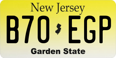 NJ license plate B70EGP