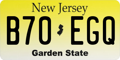 NJ license plate B70EGQ