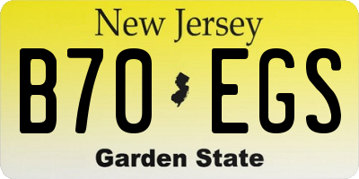NJ license plate B70EGS