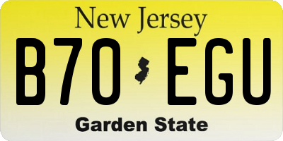 NJ license plate B70EGU