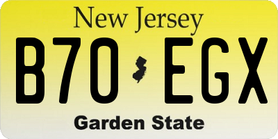 NJ license plate B70EGX