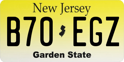 NJ license plate B70EGZ