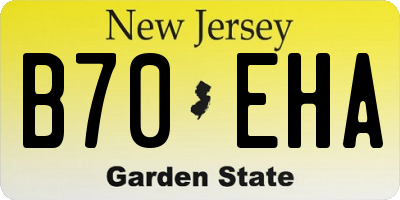NJ license plate B70EHA