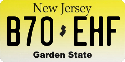 NJ license plate B70EHF