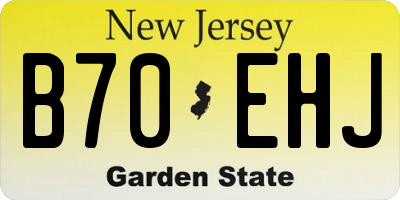 NJ license plate B70EHJ