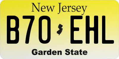 NJ license plate B70EHL