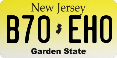 NJ license plate B70EHO