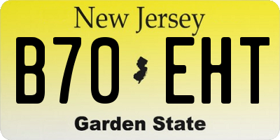 NJ license plate B70EHT