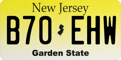 NJ license plate B70EHW