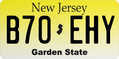 NJ license plate B70EHY