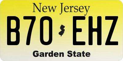 NJ license plate B70EHZ