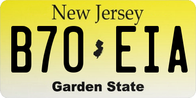 NJ license plate B70EIA
