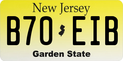 NJ license plate B70EIB