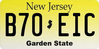 NJ license plate B70EIC