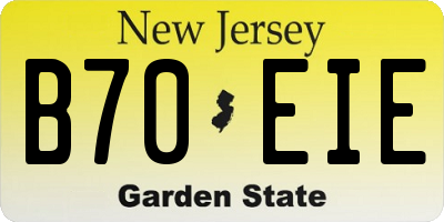 NJ license plate B70EIE