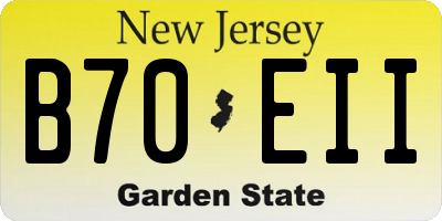 NJ license plate B70EII
