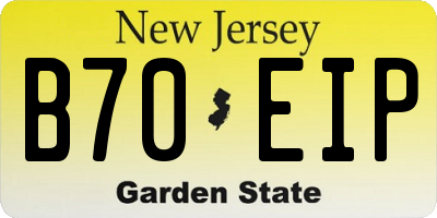 NJ license plate B70EIP