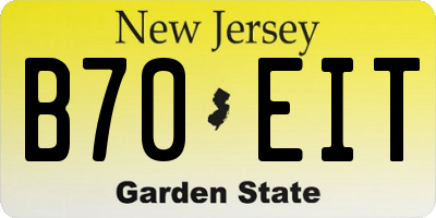 NJ license plate B70EIT