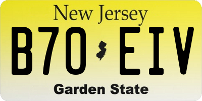 NJ license plate B70EIV
