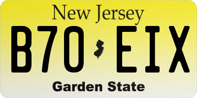 NJ license plate B70EIX